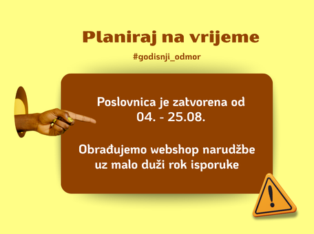 Godišnji odmor 04.- 25.08. Godišnji odmor 04.- 25.08.